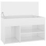 Glossy white plywood shoe bench 80x30x45cm by vidaXL, Shoe racks and shoe organizers - Ref: Foro24-808753, Price: 52,99 €, Di...