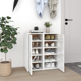 Shoe rack furniture 2 units glossy white plywood 32x35x70 cm by vidaXL, Shoe racks and shoe organizers - Ref: Foro24-808967, ...