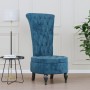 High back armchair with blue velvet buttons by vidaXL, Easy chairs - Ref: Foro24-352463, Price: 160,99 €, Discount: %