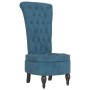 High back armchair with blue velvet buttons by vidaXL, Easy chairs - Ref: Foro24-352463, Price: 160,99 €, Discount: %