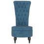 High back armchair with blue velvet buttons by vidaXL, Easy chairs - Ref: Foro24-352463, Price: 160,99 €, Discount: %