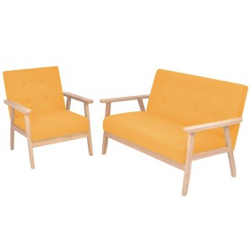 Yellow 2-Piece Fabric Sofa Set by vidaXL, Sofas - Ref: Foro24-274916, Price: 357,60 €, Discount: %