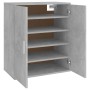 Engineered wood shoe cabinet in concrete gray, 60x35x70 cm by vidaXL, Shoe racks and shoe organizers - Ref: Foro24-808922, Pr...