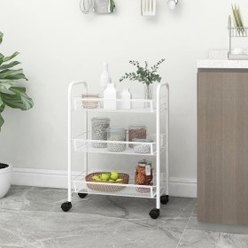 Kitchen cart 3 levels white iron 46x26x64 cm by vidaXL, Kitchen and dining carts - Ref: Foro24-336323, Price: 34,99 €, Discou...