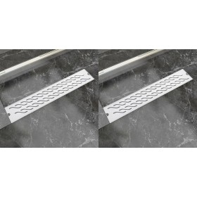 Linear shower drain 2 pcs curved 630x140 mm stainless steel by vidaXL, Drains - Ref: Foro24-275960, Price: 75,99 €, Discount: %