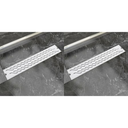 Linear shower drain 2 pcs curved 630x140 mm stainless steel by vidaXL, Drains - Ref: Foro24-275960, Price: 76,17 €, Discount: %