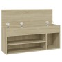 Banco zapatero madera contrachapada roble Sonoma 105x30x45 cm de vidaXL, Zapateros y organizadores de calzado - Ref: Foro24-8...