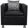 Conjunto de sofás de 2 y 3 plazas y sillón de cuero artificial negro de vidaXL, Sofás - Ref: Foro24-272179, Precio: 789,37 €,...