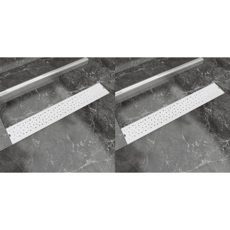 Linear shower drain 2 pieces bubble 730x140 mm stainless steel by vidaXL, Drains - Ref: Foro24-275967, Price: 82,66 €, Discou...