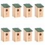 Casa para pájaros 8 unidades madera 12x12x22 cm de vidaXL, Pajareras - Ref: Foro24-276006, Precio: 36,03 €, Descuento: %