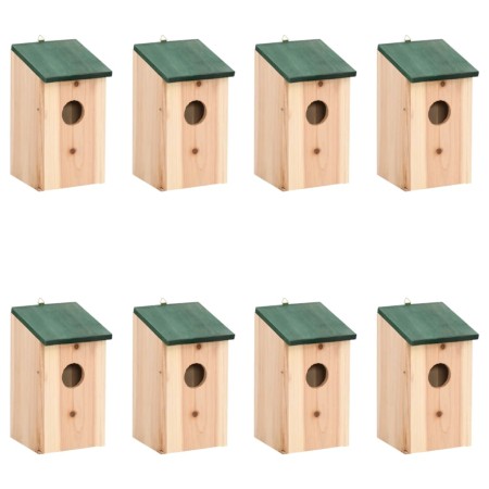 Casa para pájaros 8 unidades madera 12x12x22 cm de vidaXL, Pajareras - Ref: Foro24-276006, Precio: 36,03 €, Descuento: %