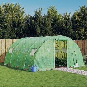 Greenhouse with green steel structure 16 m² 4x4x2 m by vidaXL, Greenhouses - Ref: Foro24-3188061, Price: 235,99 €, Discount: %