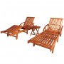 Sun loungers 2 units and solid acacia wood table by vidaXL, Loungers - Ref: Foro24-274662, Price: 383,99 €, Discount: %