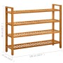 Shoerack with 4 solid oak wood shelves 100x27x80 cm by vidaXL, Shoe racks and shoe organizers - Ref: Foro24-331750, Price: 13...