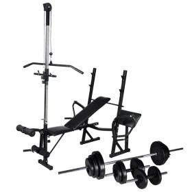 Weight training bench with bars and dumbbells 30.5 kg by vidaXL, Weight lifting machines - Ref: Foro24-275365, Price: 303,63 ...