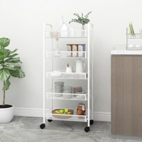 Kitchen cart 5 levels white iron 46x26x105 cm by vidaXL, Kitchen and dining carts - Ref: Foro24-336329, Price: 42,99 €, Disco...