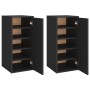 Muebles zapateros 2 uds madera contrachapada negro 32x35x70 cm de vidaXL, Zapateros y organizadores de calzado - Ref: Foro24-...