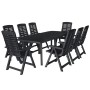 Conjunto de comedor de jardín 9 piezas plástico gris antracita de vidaXL, Conjuntos de jardín - Ref: Foro24-276181, Precio: 8...