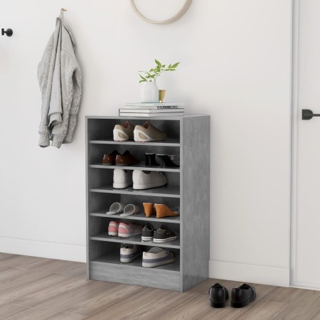 Mueble zapatero madera contrachapada gris hormigón 60x35x92 cm de vidaXL, Zapateros y organizadores de calzado - Ref: Foro24-...