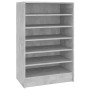 Schuhregal aus betongrauem Sperrholz, 60 x 35 x 92 cm von vidaXL, Schuhregale und Schuhorganisatoren - Ref: Foro24-808949, Pr...