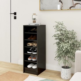 Glossy gray plywood shoe cabinet 31.5x35x90 cm by vidaXL, Shoe racks and shoe organizers - Ref: Foro24-809007, Price: 46,99 €...