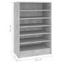 Schuhregal aus betongrauem Sperrholz, 60 x 35 x 92 cm von vidaXL, Schuhregale und Schuhorganisatoren - Ref: Foro24-808949, Pr...