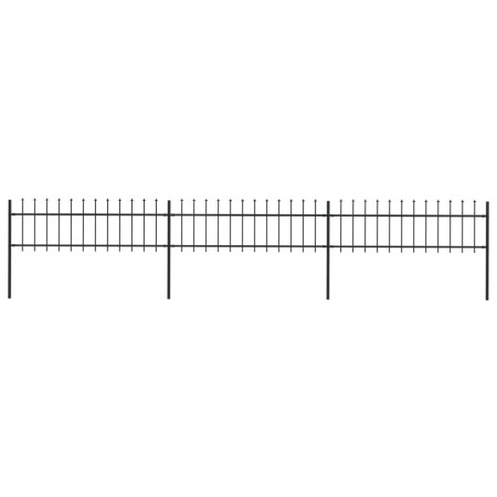 Garden fence with black steel spear points 5.1x0.6 m by vidaXL, fence panels - Ref: Foro24-277595, Price: 205,54 €, Discount: %