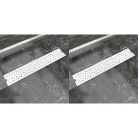 Linear shower drain 2 pcs bubble 630x140 mm stainless steel by vidaXL, Drains - Ref: Foro24-275966, Price: 76,28 €, Discount: %