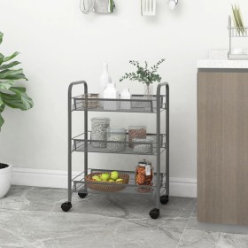 Kitchen cart 3 levels gray iron 46x26x64 cm by vidaXL, Kitchen and dining carts - Ref: Foro24-336324, Price: 34,99 €, Discoun...