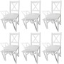 Dining chairs 6 units white pine wood by vidaXL, dining chairs - Ref: Foro24-271496, Price: 292,15 €, Discount: %