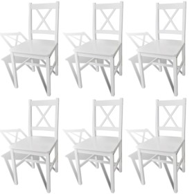 Dining chairs 6 units white pine wood by vidaXL, dining chairs - Ref: Foro24-271496, Price: 267,99 €, Discount: %