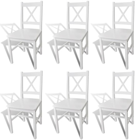 Sillas de comedor 6 unidades madera de pino blancas de vidaXL, Sillas de comedor - Ref: Foro24-271496, Precio: 292,15 €, Desc...