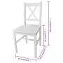 Dining chairs 6 units white pine wood by vidaXL, dining chairs - Ref: Foro24-271496, Price: 292,15 €, Discount: %