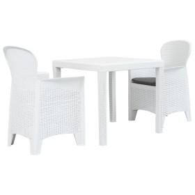 Garden table and chairs 3 pieces white plastic with rattan look by vidaXL, Garden sets - Ref: Foro24-276107, Price: 269,99 €,...