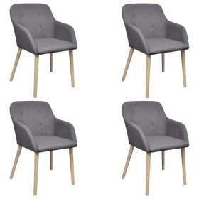 Dining chairs 4 pcs light gray fabric and solid oak wood by vidaXL, dining chairs - Ref: Foro24-270572, Price: 436,99 €, Disc...