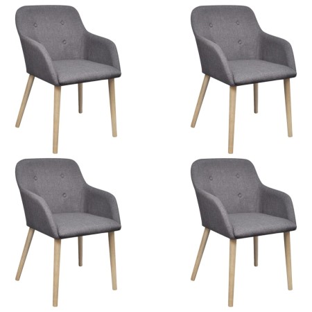 Dining chairs 4 pcs light gray fabric and solid oak wood by vidaXL, dining chairs - Ref: Foro24-270572, Price: 440,77 €, Disc...