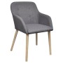 Dining chairs 4 pcs light gray fabric and solid oak wood by vidaXL, dining chairs - Ref: Foro24-270572, Price: 440,77 €, Disc...