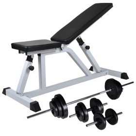 Weight bench with weights and dumbbells 30.5 kg by vidaXL, Weight lifting machines - Ref: Foro24-275350, Price: 195,99 €, Dis...