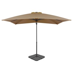 Garden umbrella with portable taupe base by vidaXL, Umbrellas - Ref: Foro24-276330, Price: 318,99 €, Discount: %