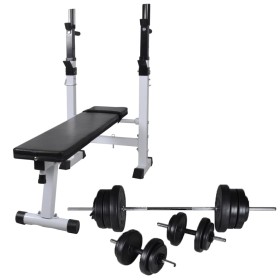 Exercise bench with weight support, dumbbells and dumbbells 60.5 kg by vidaXL, Weight lifting machines - Ref: Foro24-275361, ...