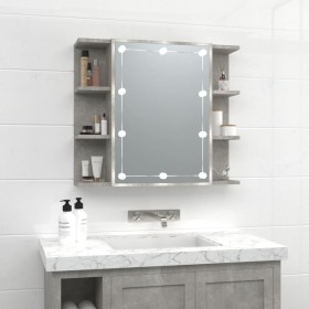 Mueble con espejo y luces LED gris hormigón 70x16,5x60 cm de vidaXL, Tocadores de baño - Ref: Foro24-808877, Precio: 81,42 €,...