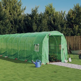 Greenhouse with a green steel structure, 20 m², 10x2x2 m. by vidaXL, Greenhouses - Ref: Foro24-3188020, Price: 297,09 €, Disc...