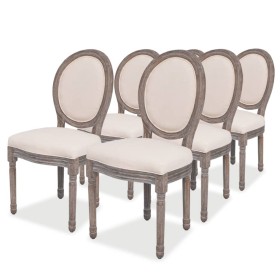 Sillas de comedor 6 unidades tela color crema de vidaXL, Sillas de comedor - Ref: Foro24-274620, Precio: 607,99 €, Descuento: %