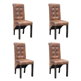 Dining chairs 4 units synthetic leather brown by vidaXL, dining chairs - Ref: Foro24-270553, Price: 333,99 €, Discount: %