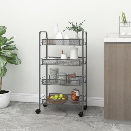 Kitchen cart 4 levels gray iron 46x26x85 cm by vidaXL, Kitchen and dining carts - Ref: Foro24-336327, Price: 40,39 €, Discoun...