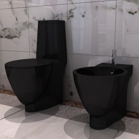 Black ceramic toilet and bidet by vidaXL, Baths and bidets - Ref: Foro24-270567, Price: 368,78 €, Discount: %