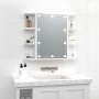 Mueble con espejo y luces LED blanco 70x16,5x60 cm de vidaXL, Tocadores de baño - Ref: Foro24-808873, Precio: 75,48 €, Descue...