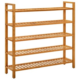 Shoe rack with 5 shelves solid oak wood 100x27x100 cm by vidaXL, Shoe racks and shoe organizers - Ref: Foro24-331751, Price: ...