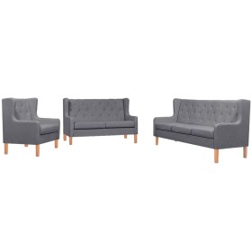 Conjunto de sofás 3 piezas tela gris de vidaXL, Sofás - Ref: Foro24-274935, Precio: 890,78 €, Descuento: %