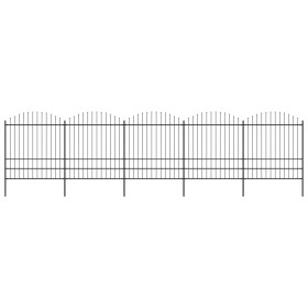 Garden fence with black steel spearheads (1.75-2)x8.5 m by vidaXL, fence panels - Ref: Foro24-277752, Price: 621,98 €, Discou...